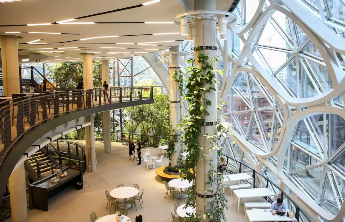 Reuters_Telegraph_AmazonHQTheSpheres-1170x753 Design solutions to improve office productivity