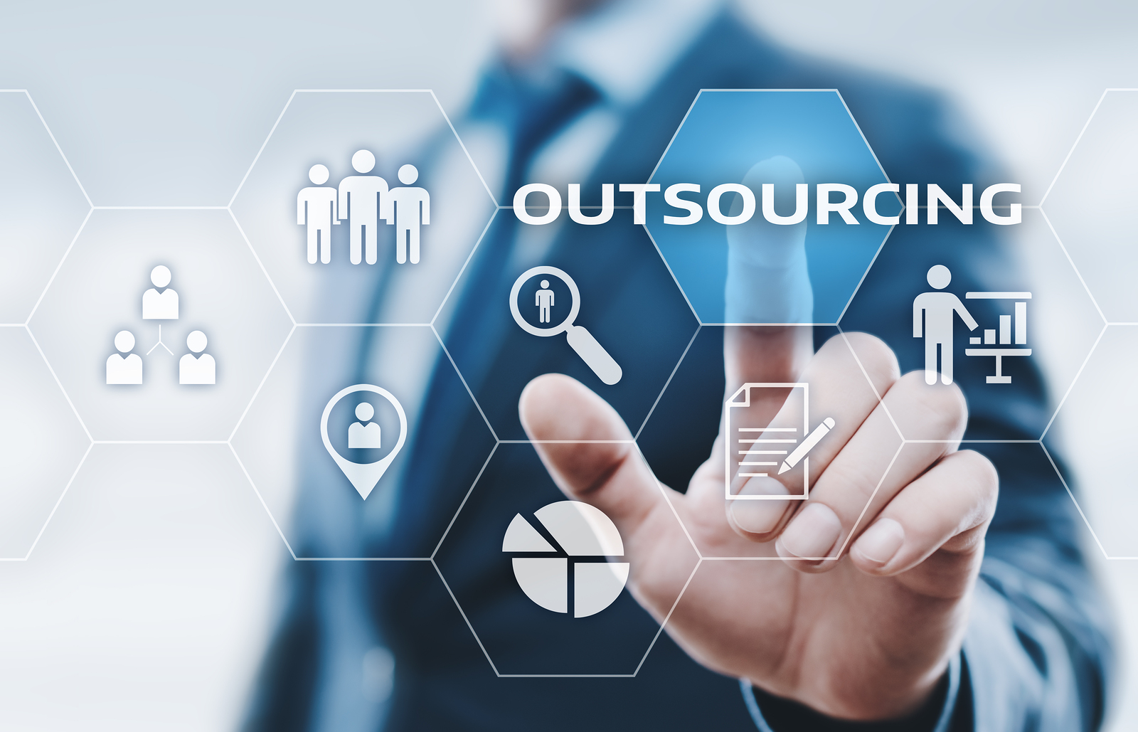Outsourcing Human Resources Business Internet Technology Concept.